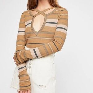 Striped FREE PEOPLE Long Sleeve Top